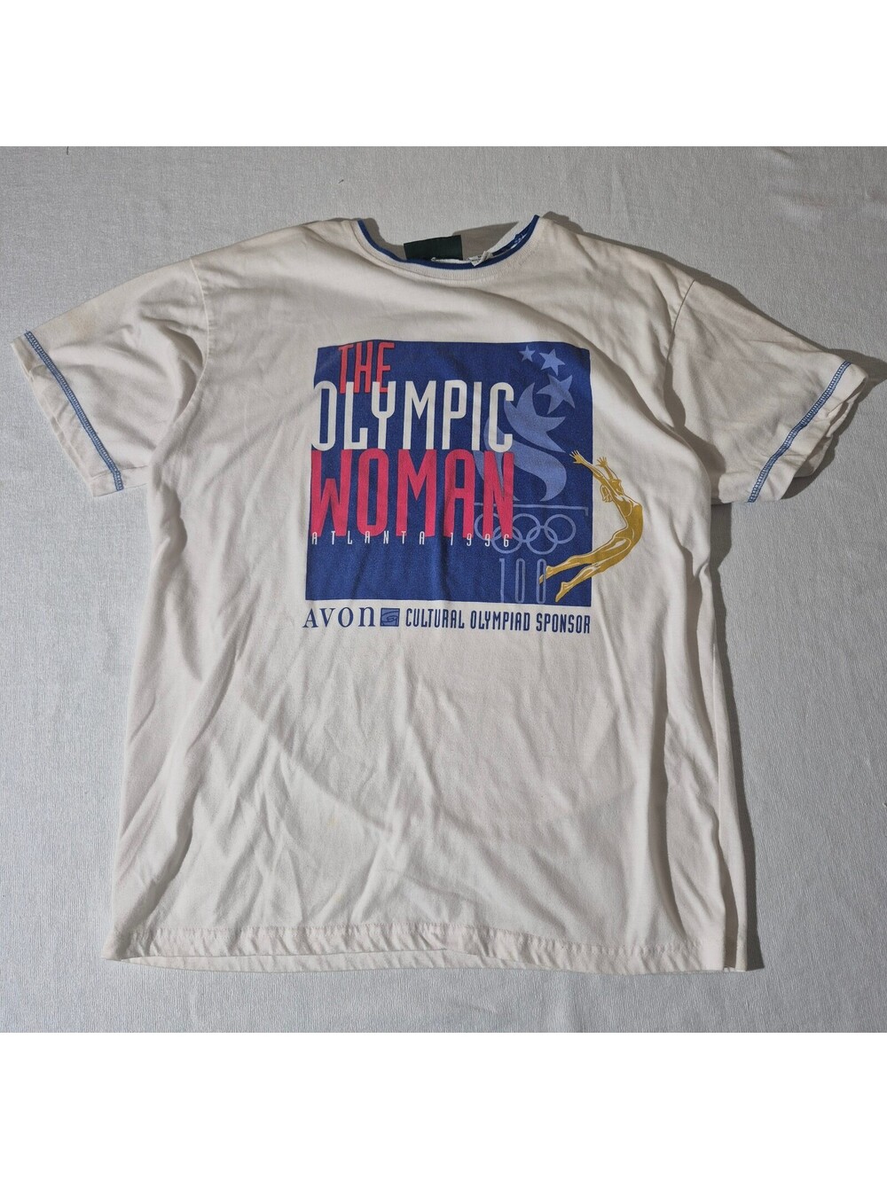 White The Olympic Woman Avon Med/Large Olympic Games Collection T-shirt